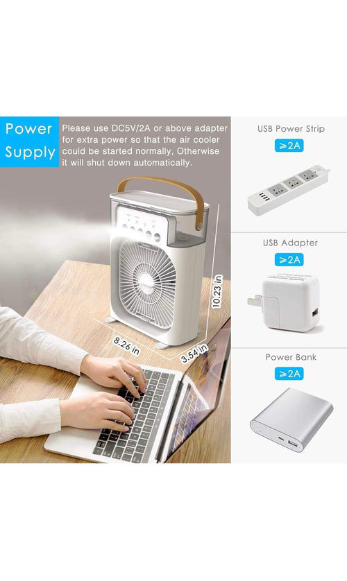 ALIS-TON 600 L Room/Personal Air Cooler  (Multicolor, Rechargeable USB cooling fan ZX mini air cooler fan for indoor and outdoor USB)