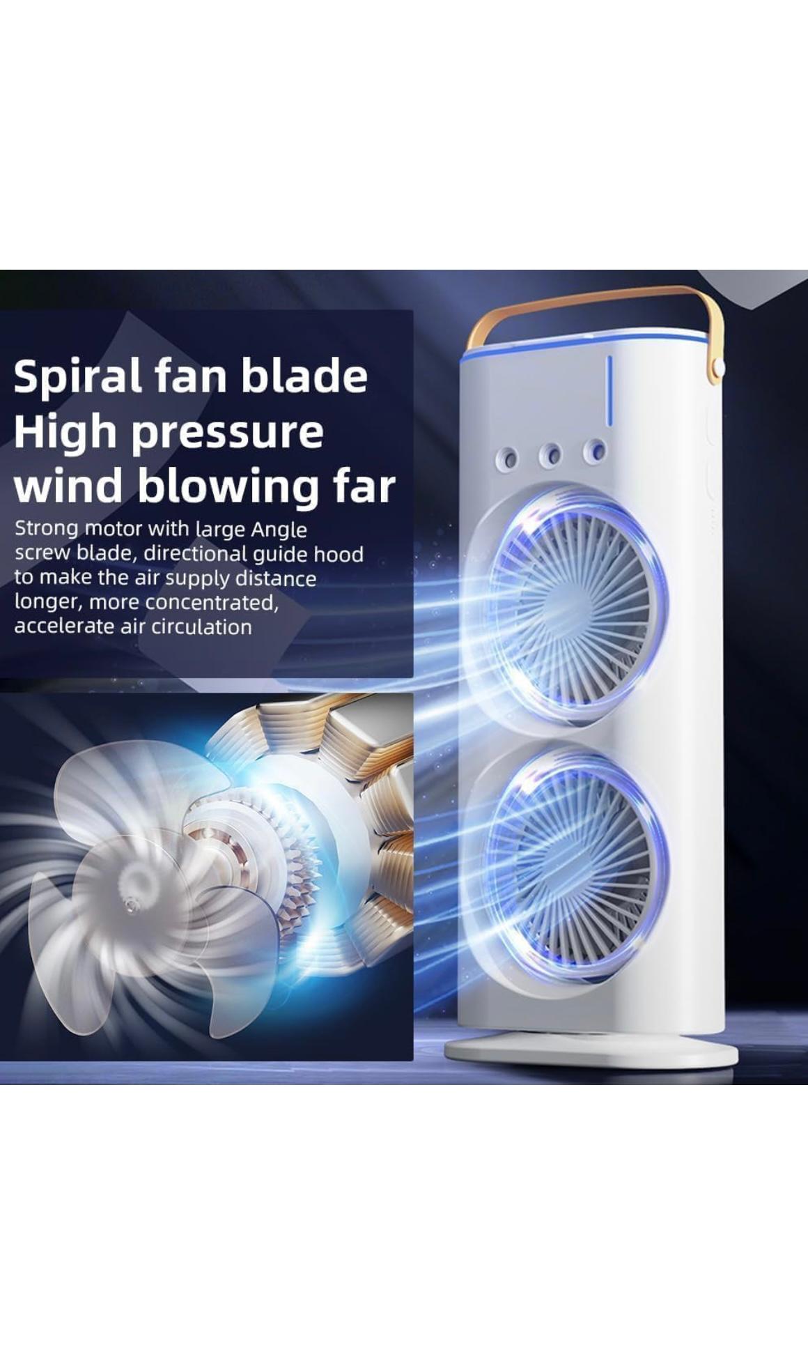 Buyerzone 280 ml Room/Personal Air Cooler  (Multicolor, Mini Air Cooler & Humidifier - Dual Spray Mist, 3 Gears, 2025 New Model)